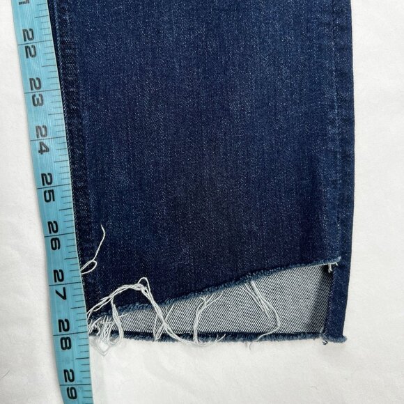 Mother Mid Rise Dazzler Jeans Denim Ankle Fray Off Limits Dark Wash 29 - Picture 12 of 16